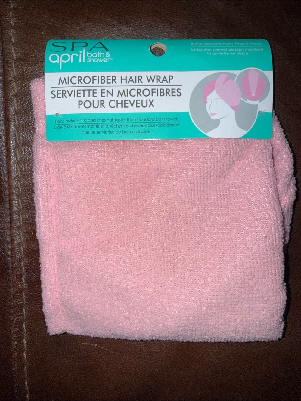 2 - Pink Microfiber Hair Wrap - Fast Drying Hair Towel